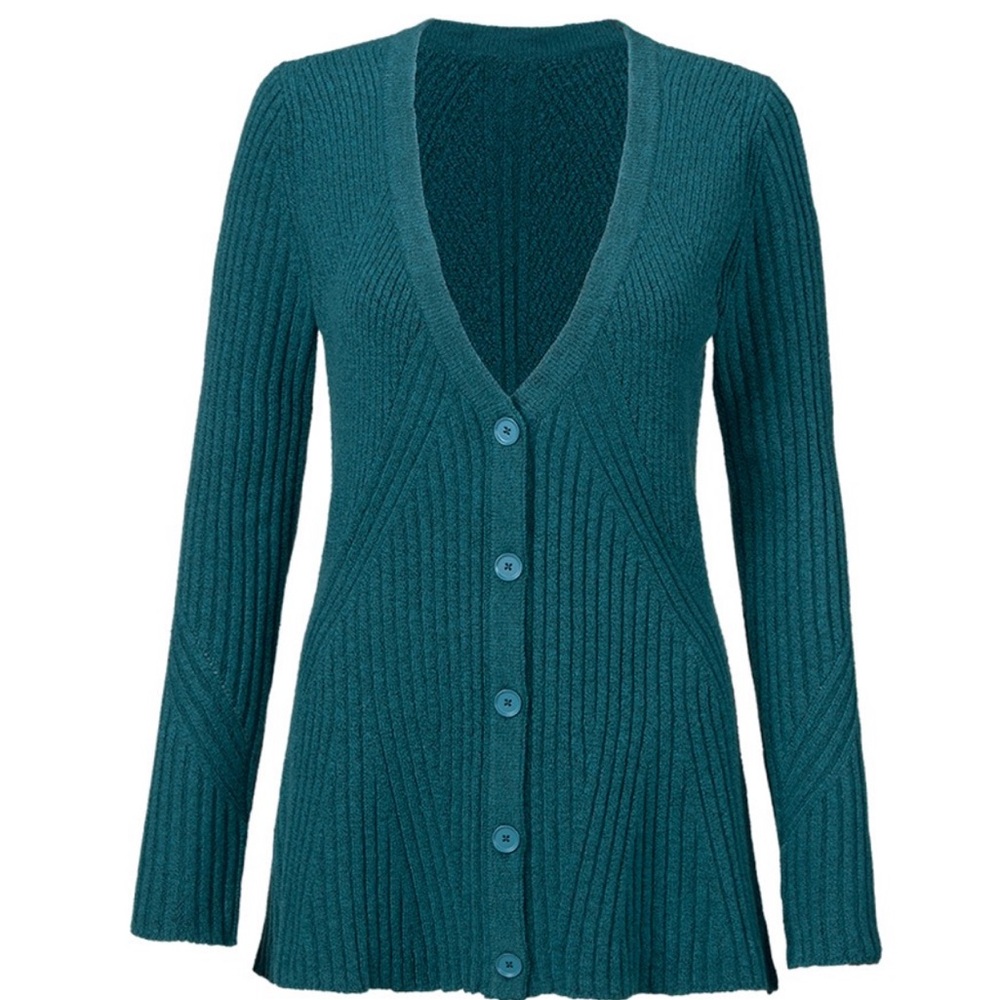 Cabi long SWEATER like new SZ MEDIUM. Turquoise